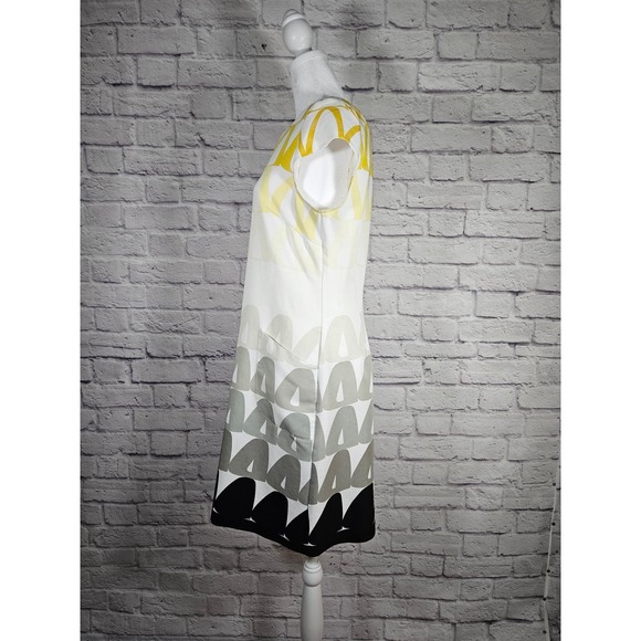 The Limited Womens Ombré Shift Dress White Yellow Black Gray Size 4 Pockets - Picture 3 of 12